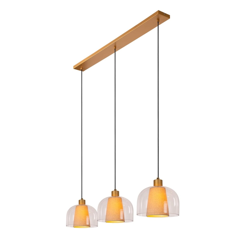 Design-Pendellampe Gunhild 3-helle goldene Gerade Lucide 5411212303356