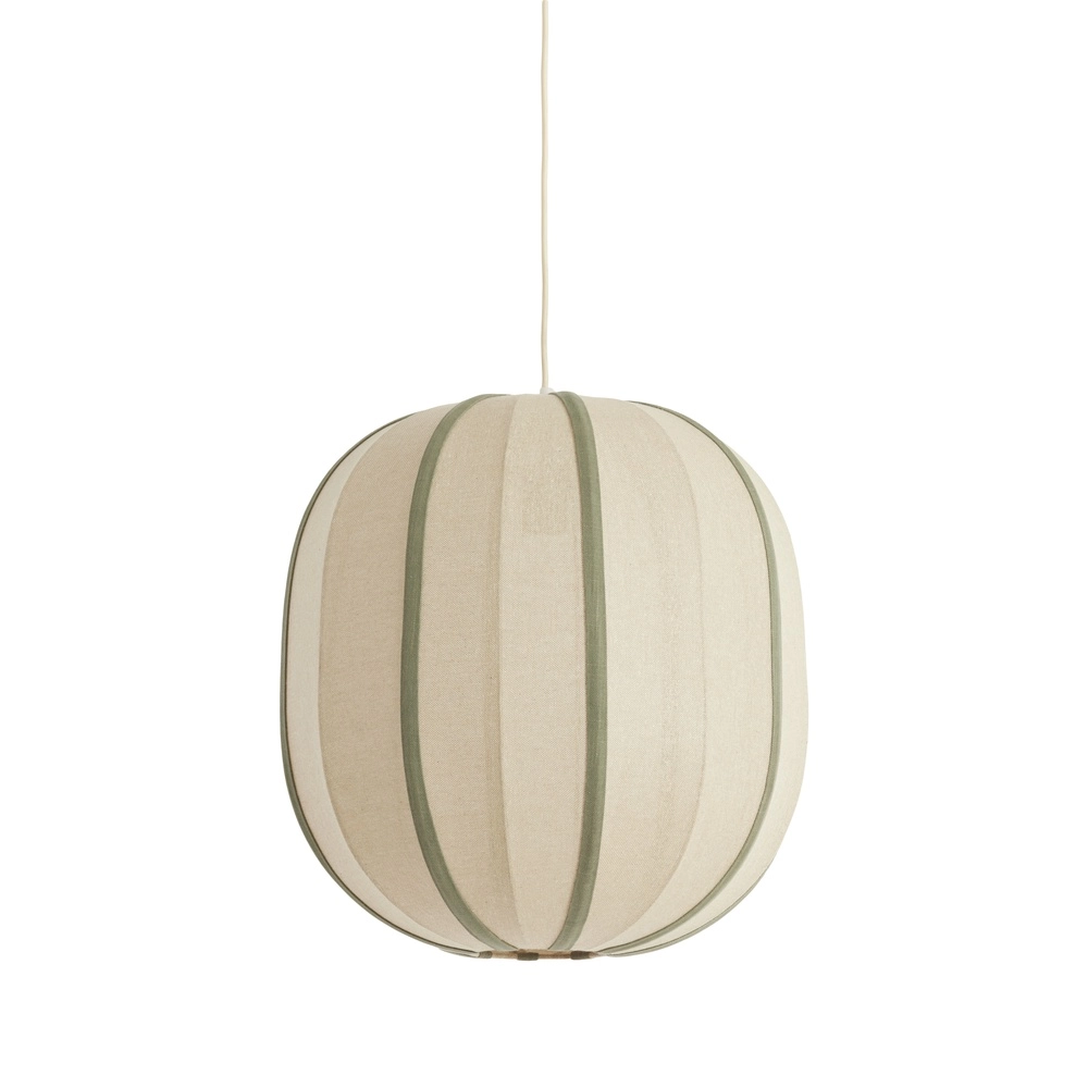 Japandi-Pendellampe Esmiria Ø 51 cm – olivgrün