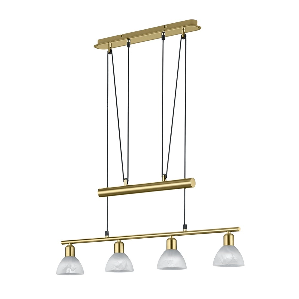 LED Hängelampe Levisto 4-Licht-Gold