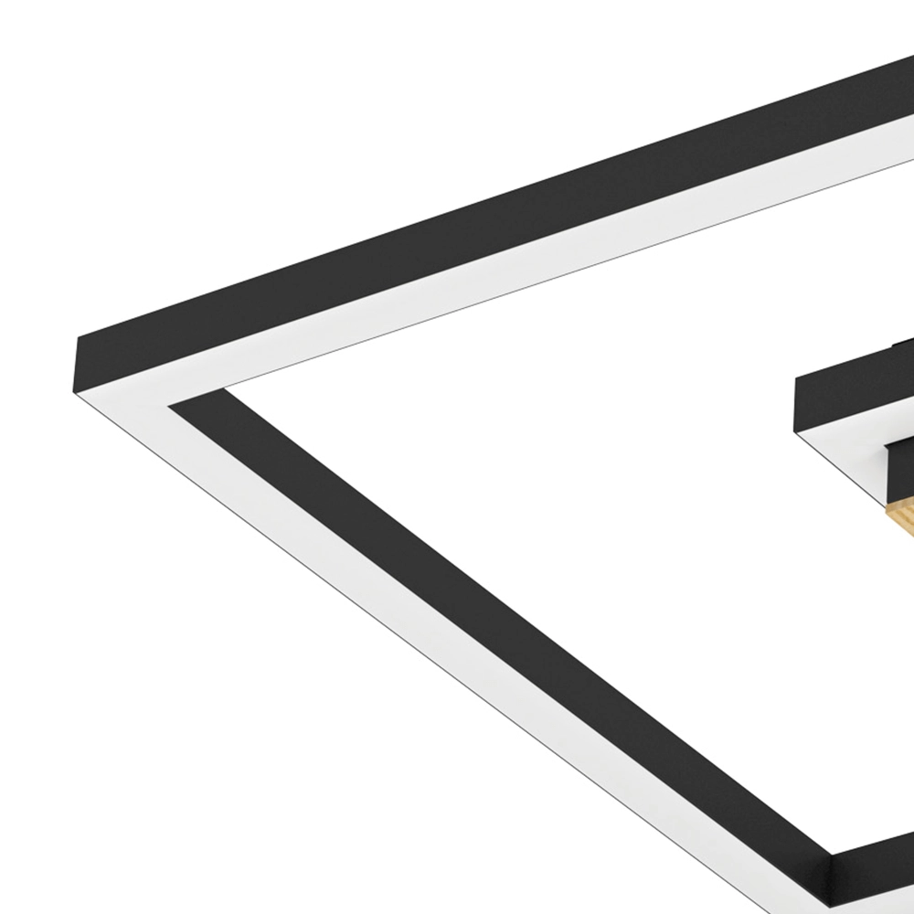 LED-Deckenleuchte Marinello schwarz mit Holz Eglo 9008606327881