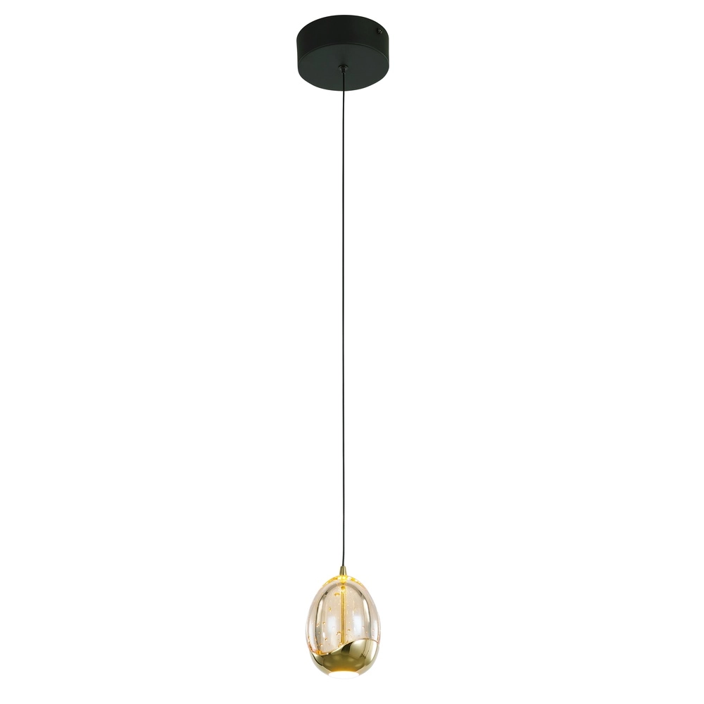 Pendelleuchte Golden Egg schwarz einfach