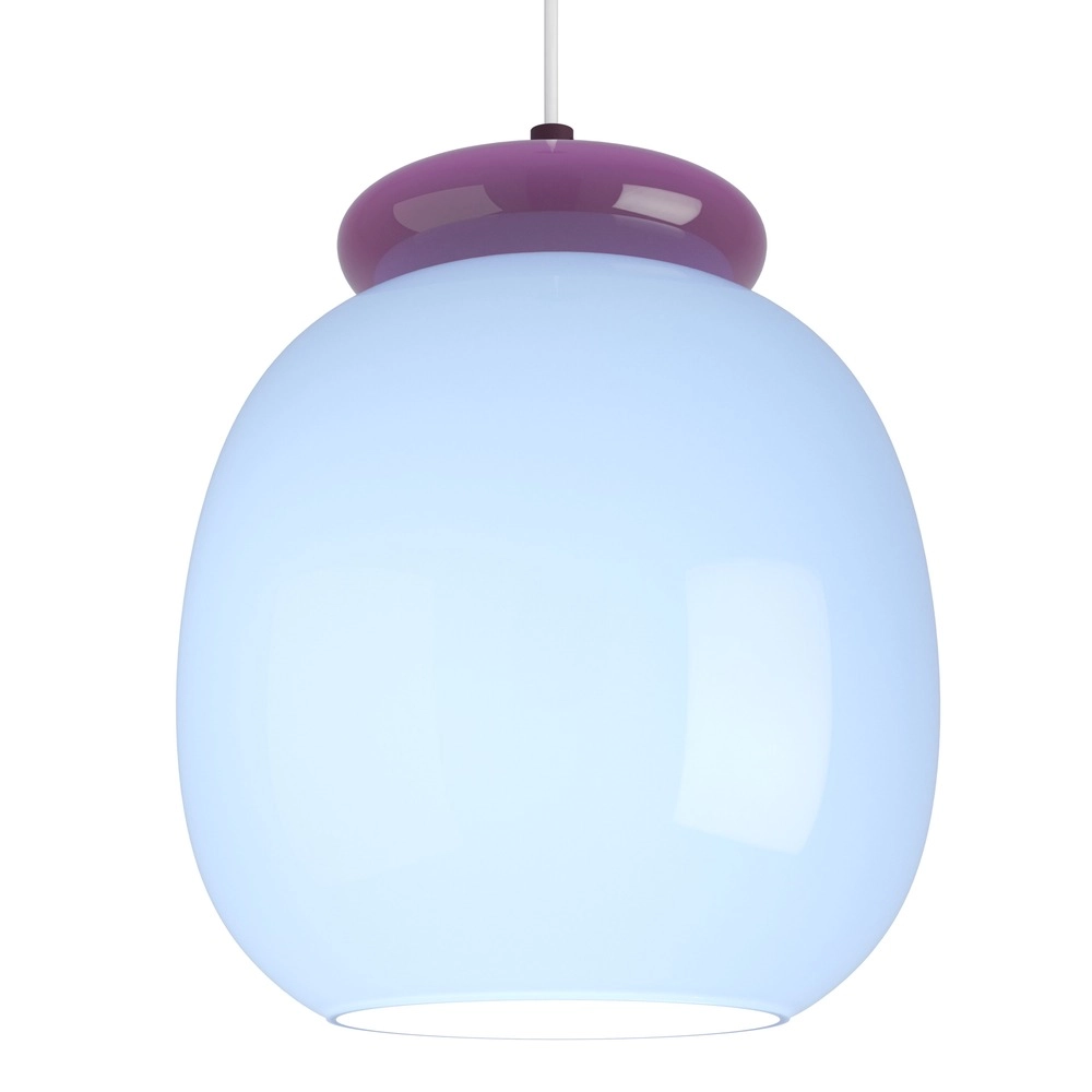 Design-Pendellampe Berardelli Blau mit lila Ø 23 cm