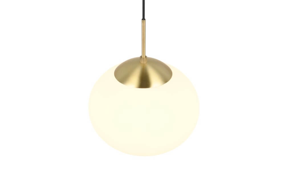 Ovale Hängelampe Fomento Ø 30 cm – Messing mit weißem Glas Trio 4017807616217