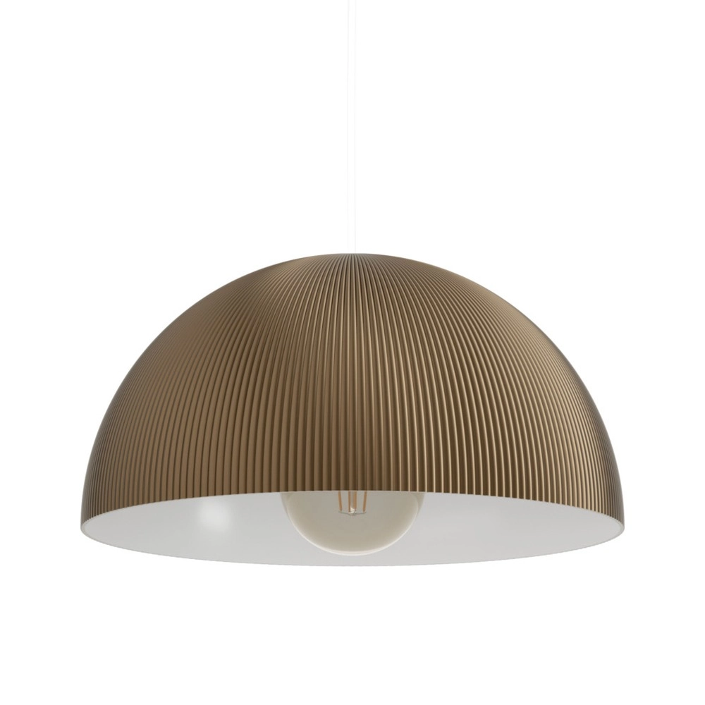 Design-Pendellampe Gaetano 2 Bronze mit weißem Ø 30 cm