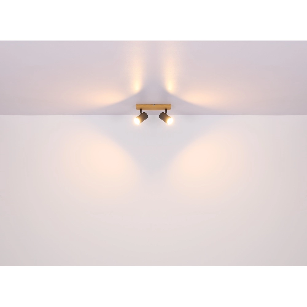 Deckenlampe 2-Leuchten Robby Holz Globo 9007371430529