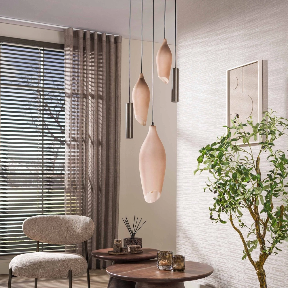 Moderne Pendellampe Cocoon Sienabraun mit mattiertem Glas Lyora 8716803515109