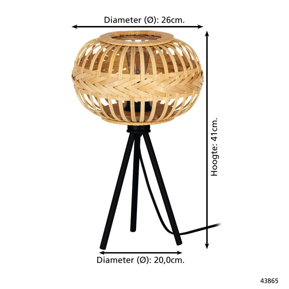 Rattan-Tischlampe Amsfield 1 Eglo 9002759438654