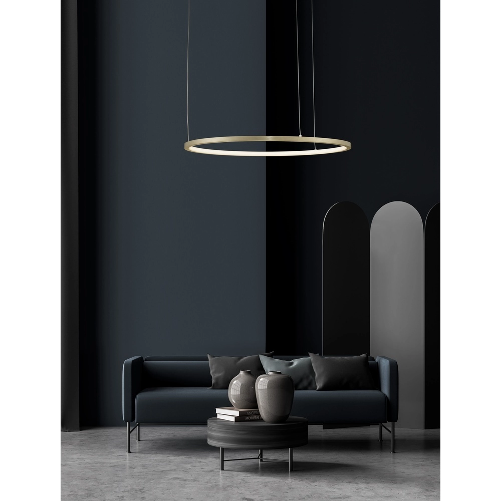 Runde Pendelleuchte Tarquin gold Ø 60cm