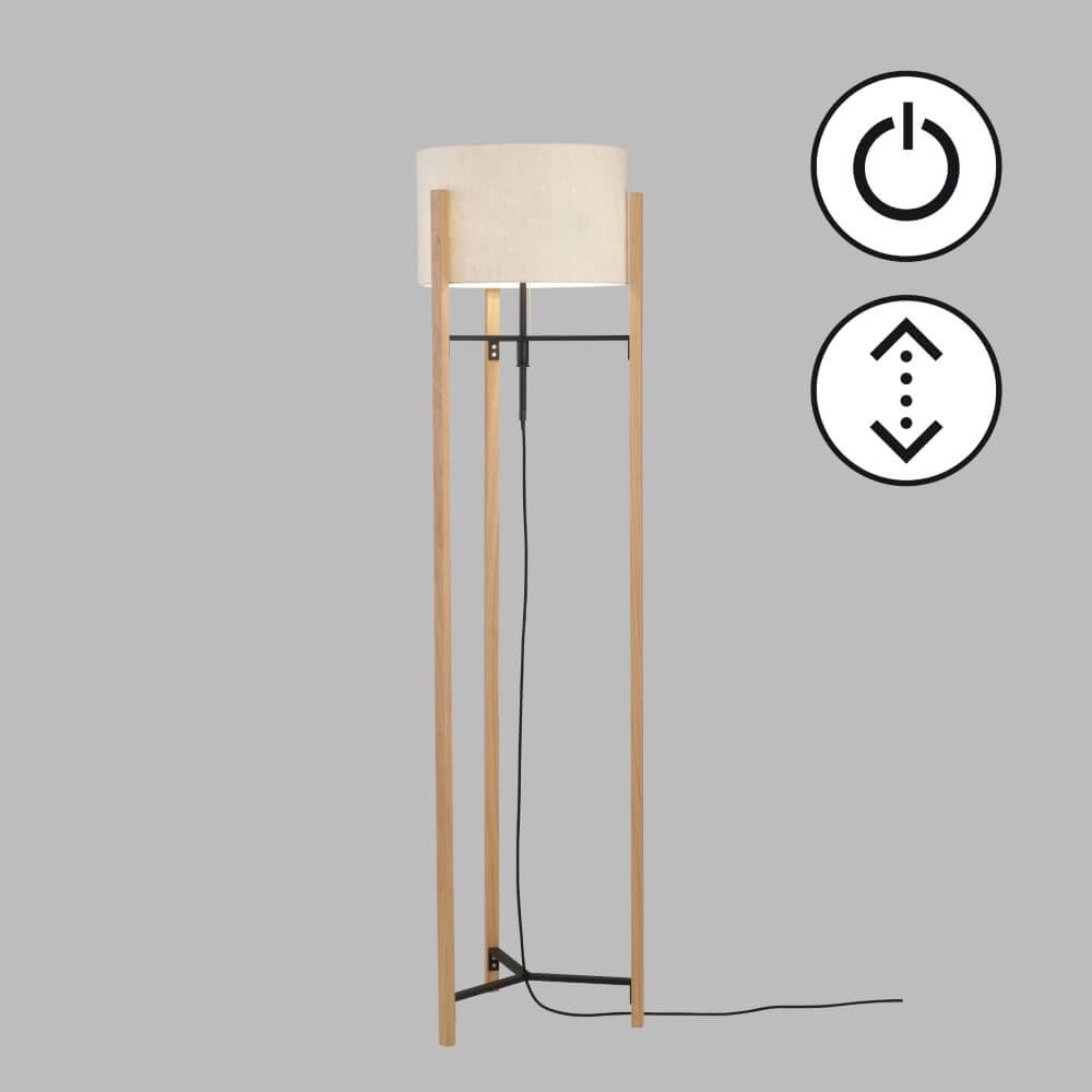 Tischlampe Shine-Wood mit cremefarbenem Farbton Fischer & Honsel 4003694404846