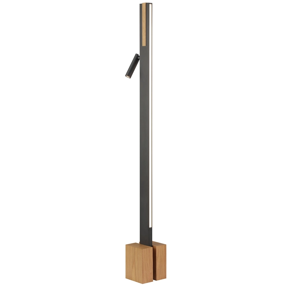 Design-Stehlampe Streamline Schwarz mit Holz Brilliant 4004353463624