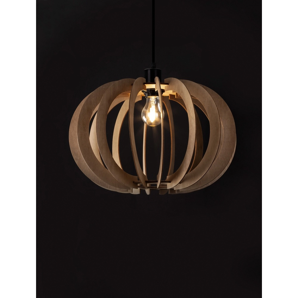 Pendelleuchte aus Holz Ottoline dunkel Ø 40cm Lyora 5212017436207