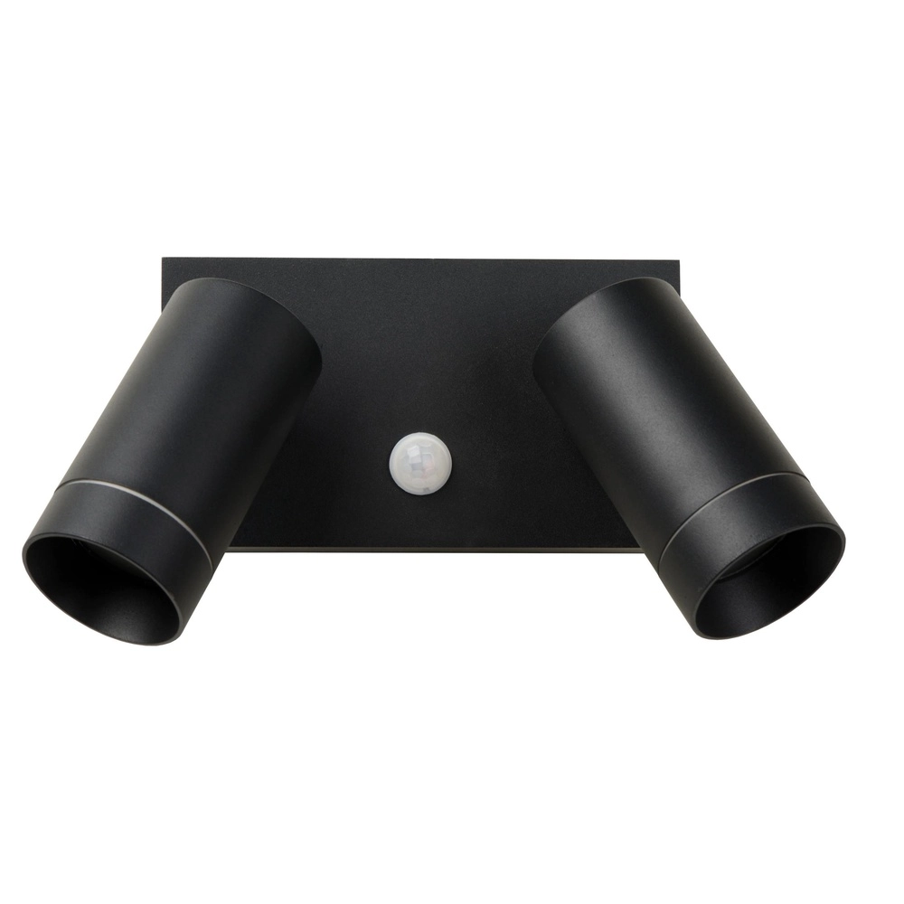 Wandscheinwerfer Taylor IP54-Doppel mit Sensor-Schwarz