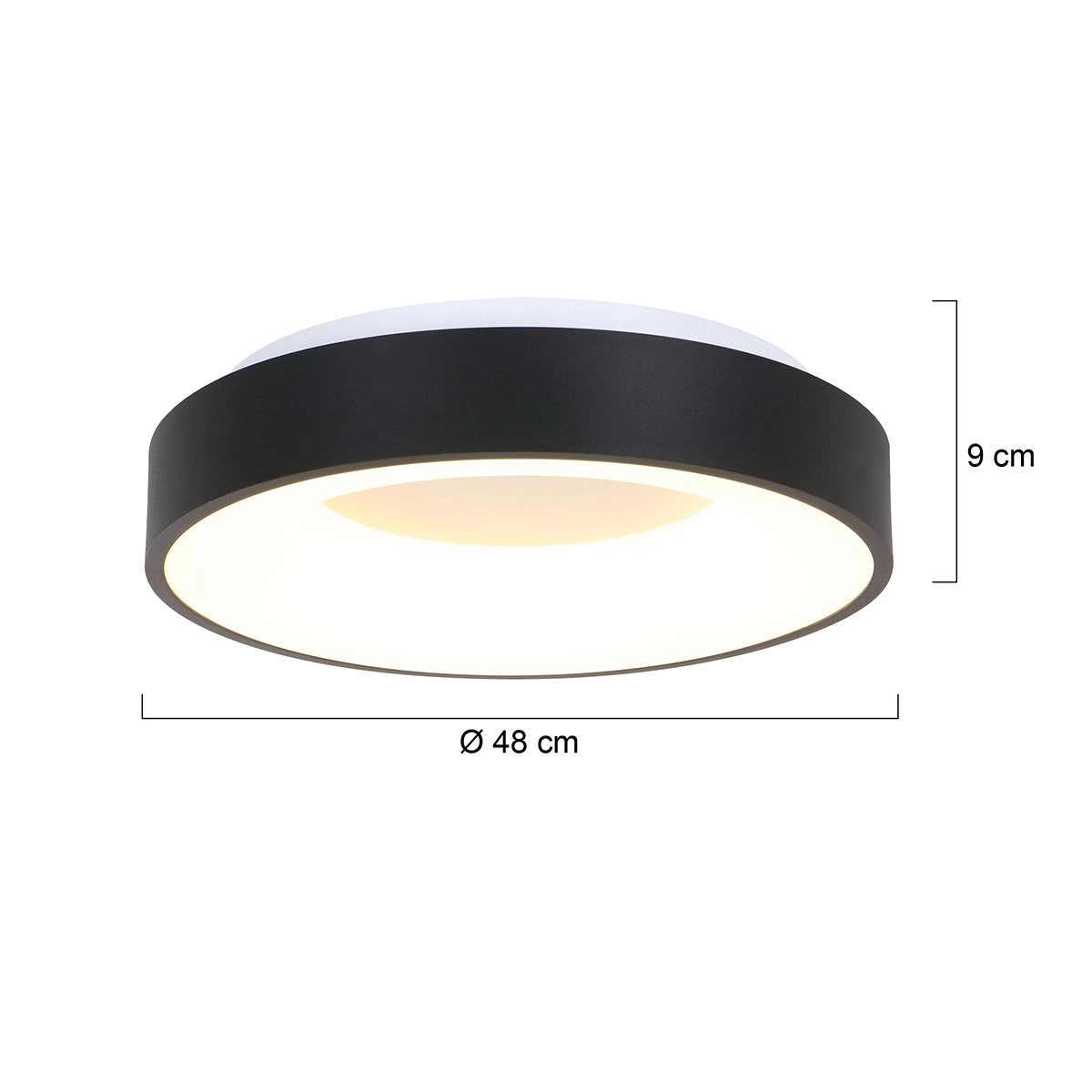 Deckenleuchte Ringlede Ø 48 cm schwarz Steinhauer 8712746131260
