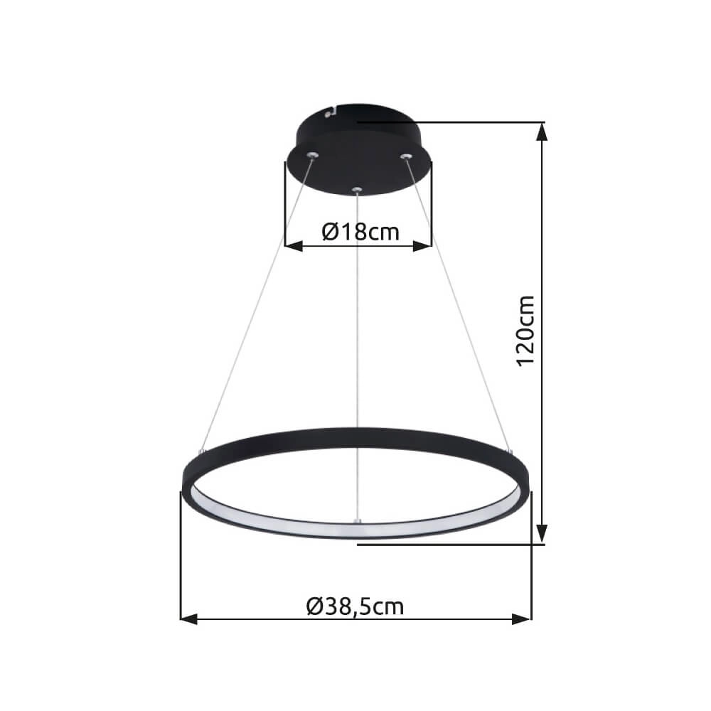 Schlanke Pendelleuchte Ralph rund Ø 38,2cm Globo 9007371404971