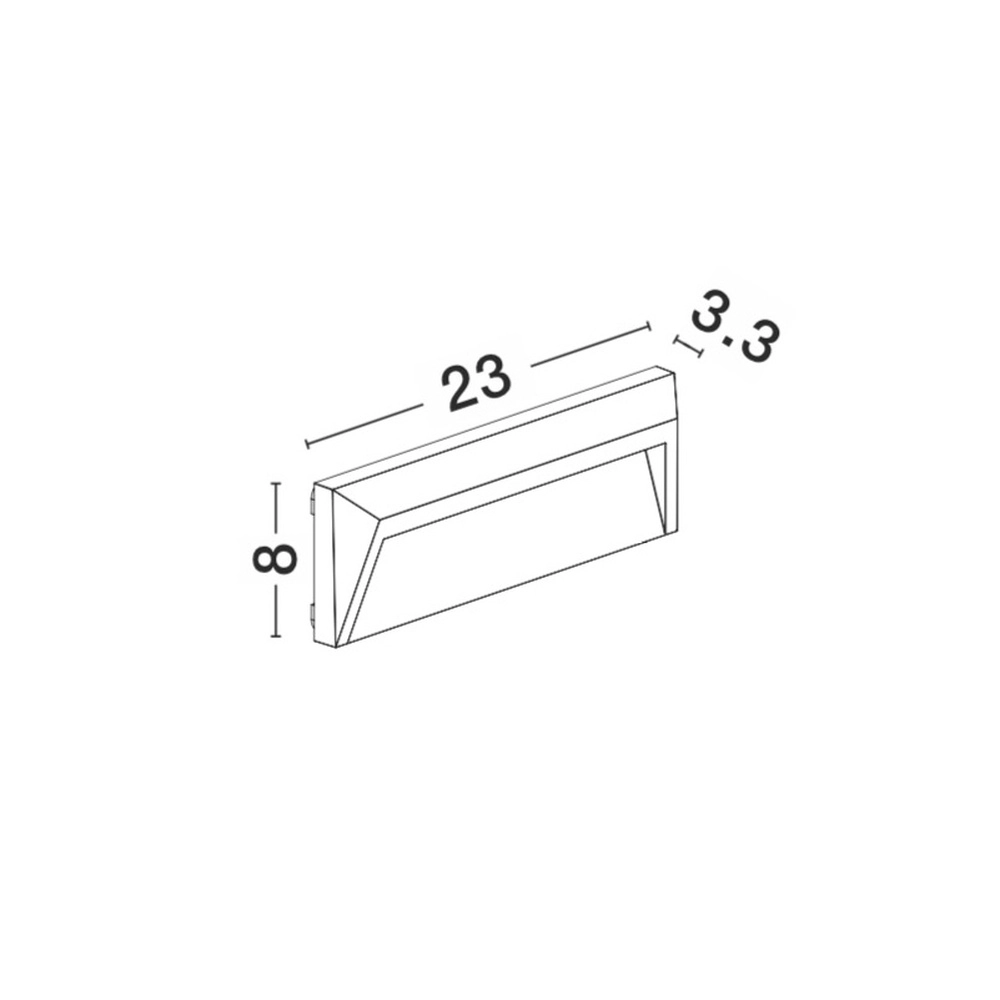 Wandleuchte Luton Rechteck 23cm grau Lyora 5212017411112