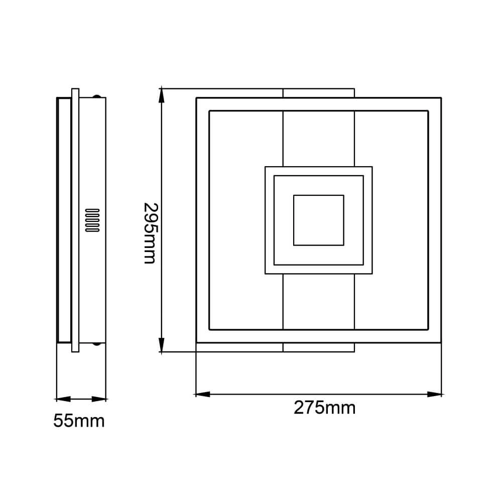 Deckenleuchte Baldo quadratisch schwarz mit Holz Brilliant 4004353420030