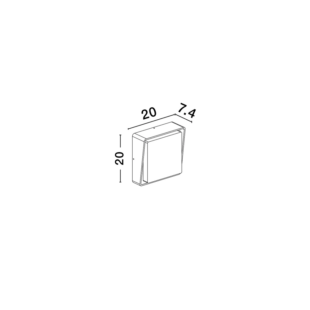 Quadratische Wandleuchte Cape anthrazit Lyora 5212017432704