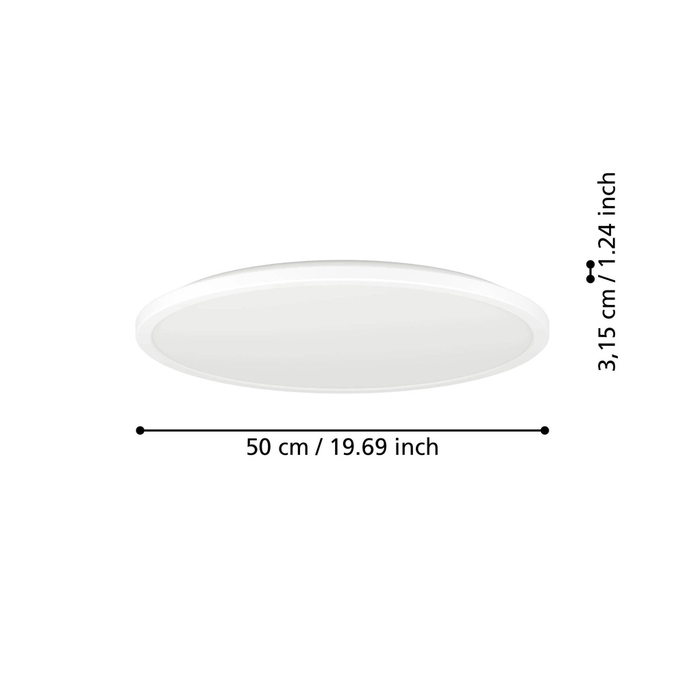Deckenlampe im Badezimmer Rovito rund - weiß - Ø 50cm Eglo 9008606329939