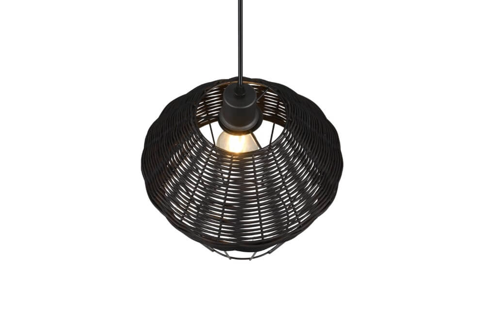 Pendelleuchte Borka schwarzes Rattan Trio 4017807556803