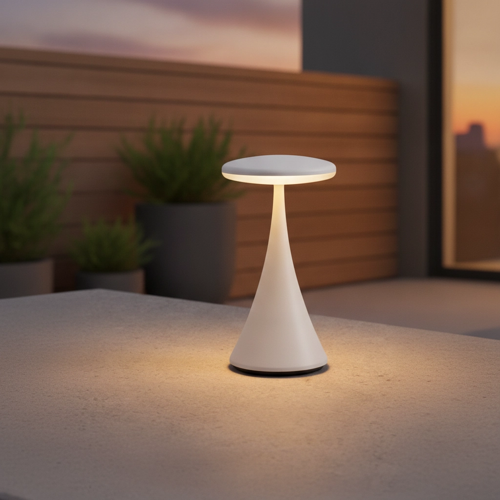 Tischlampe Elbo weiß wiederaufladbar mit USB
