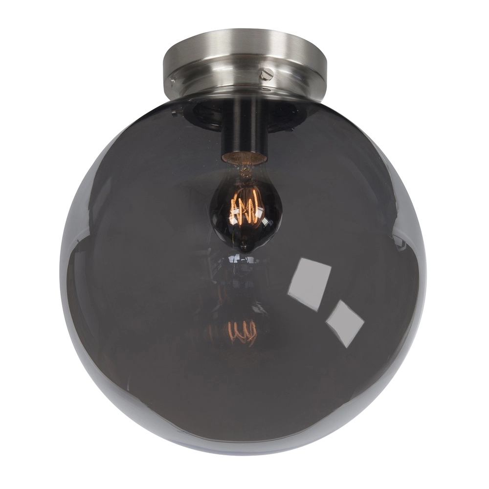 Nickel Deckenleuchte Globe Rauchglas Ø 30cm Highlight 8718379036026