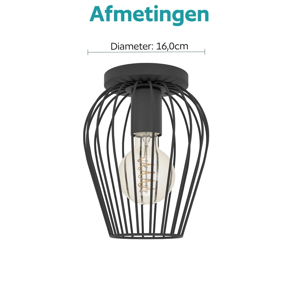 Drahtdeckenlampe Newtown Ø 16cm – schwarz Eglo 9002759307790