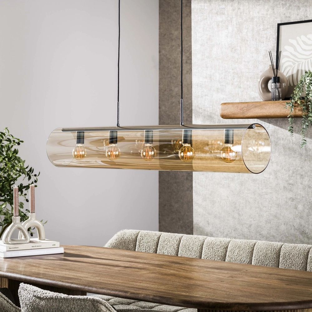 Glas-Pendellampe Tube 120 cm – bernsteinfarbenes Glas Lyora 8716803511774
