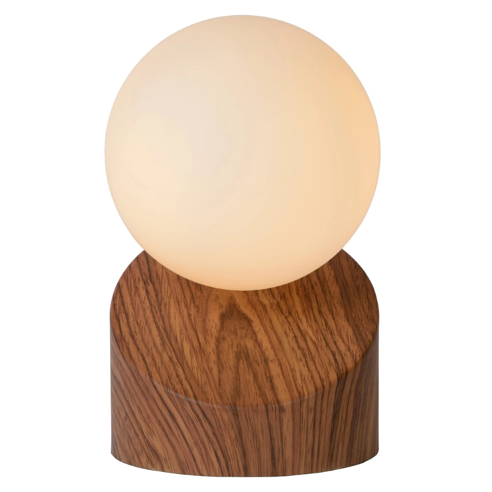 Design-Tischlampe Len Dunkler Holzlook Lucide 5411212450586