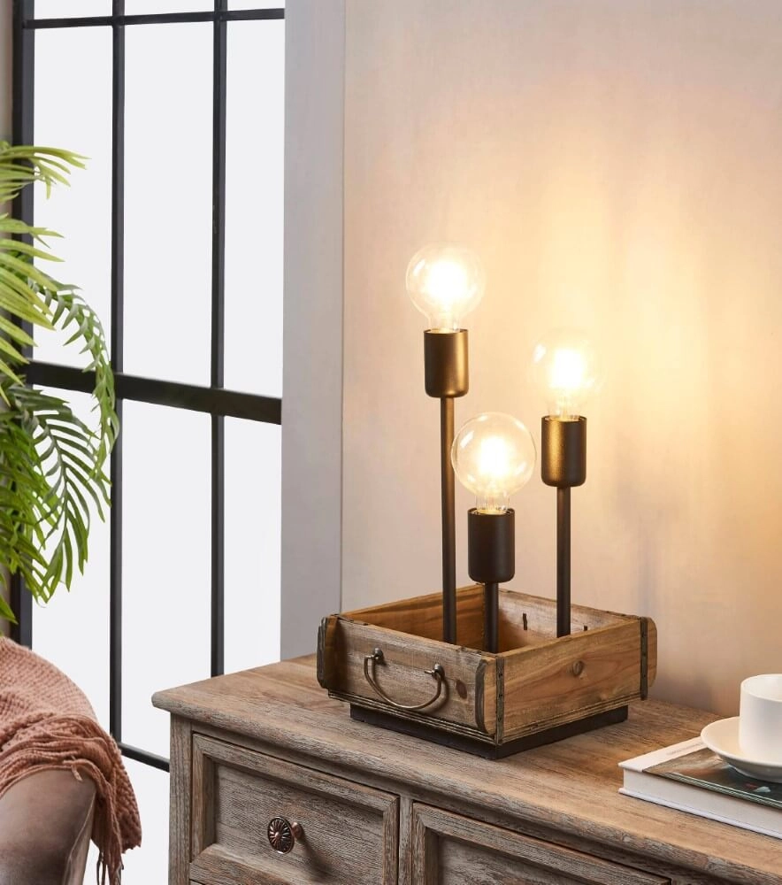 Tischlampe aus Holz Wootton Eglo 9002759435943