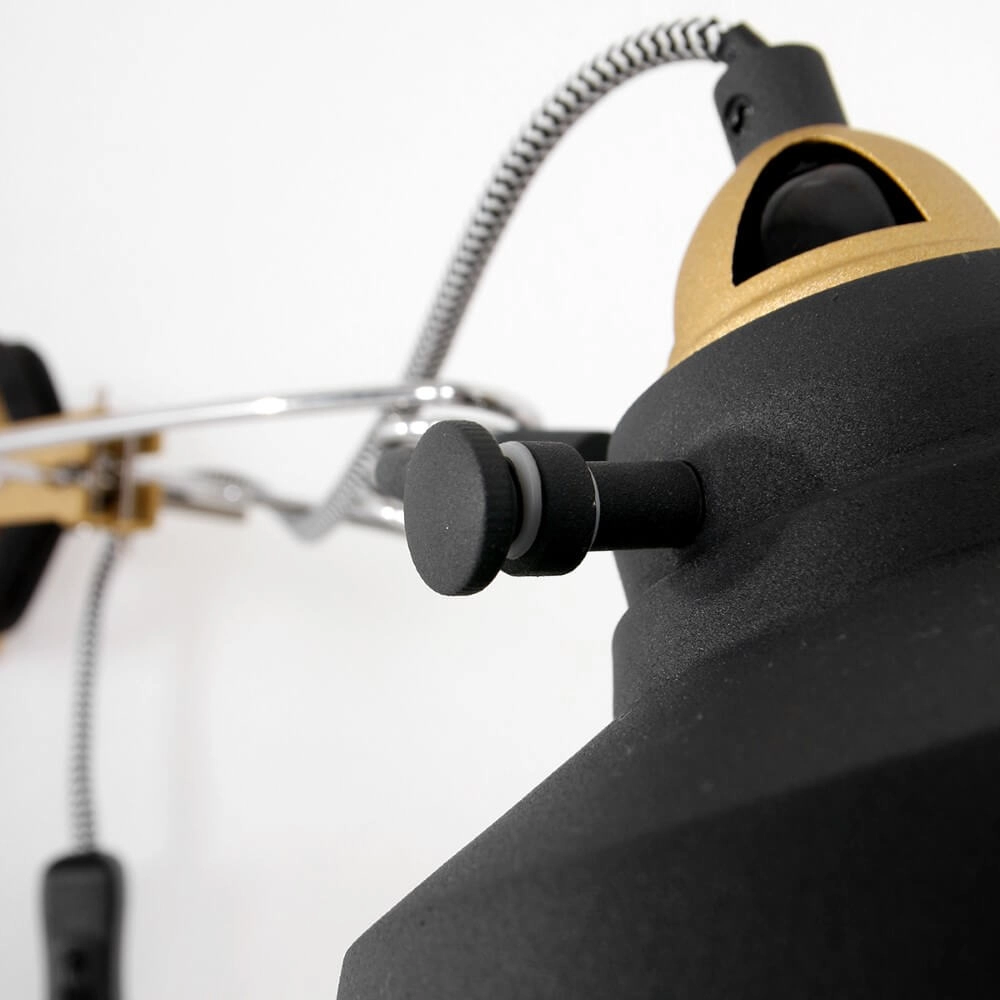 Wandleuchte Mexlite schwarz mit gold Steinhauer 8712746114720