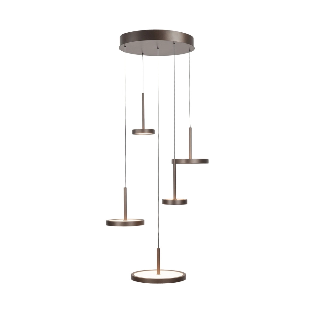 Elegante Pendellampe Falcon Runde 5 hell schokoladenbraun