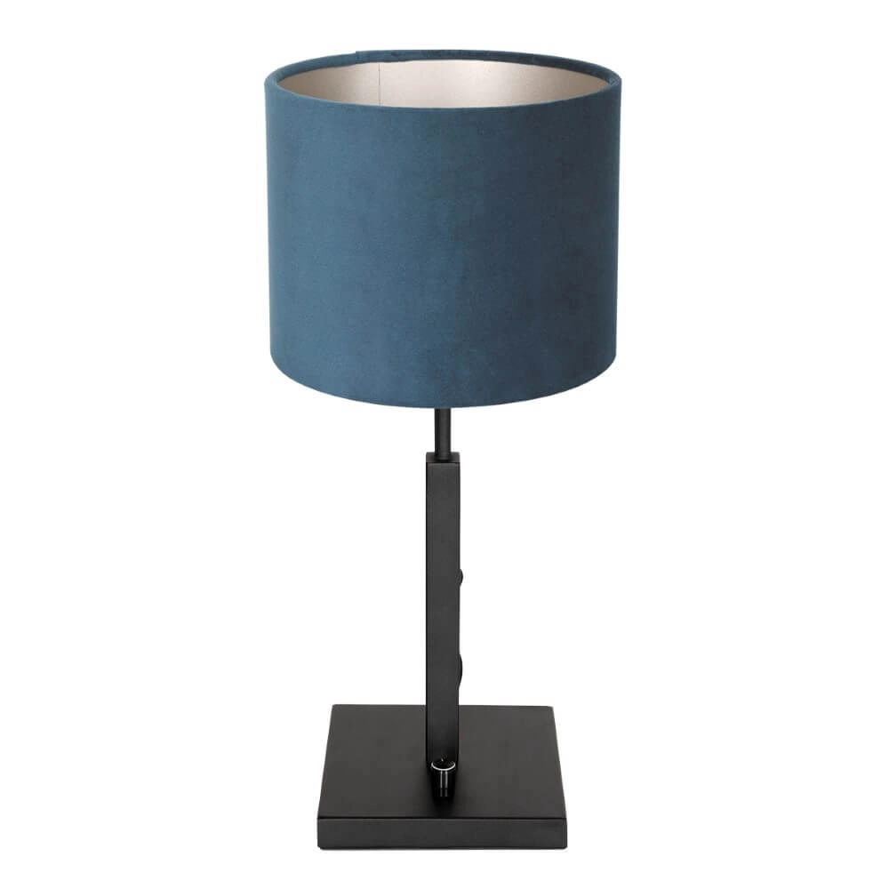 Tischlampe aus Samt Stang blau mit schwarz Steinhauer 8712746147377