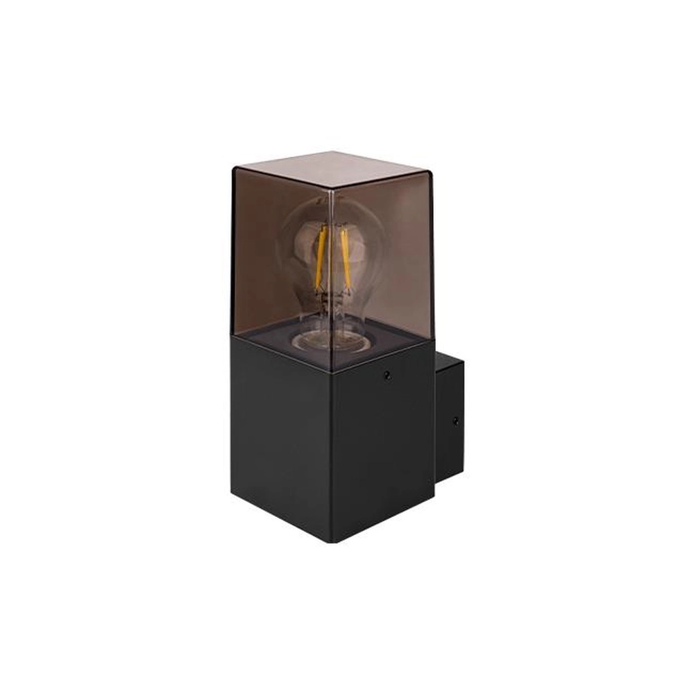 Moderne Wandlampe Denver Schwarz mit Rauchglas