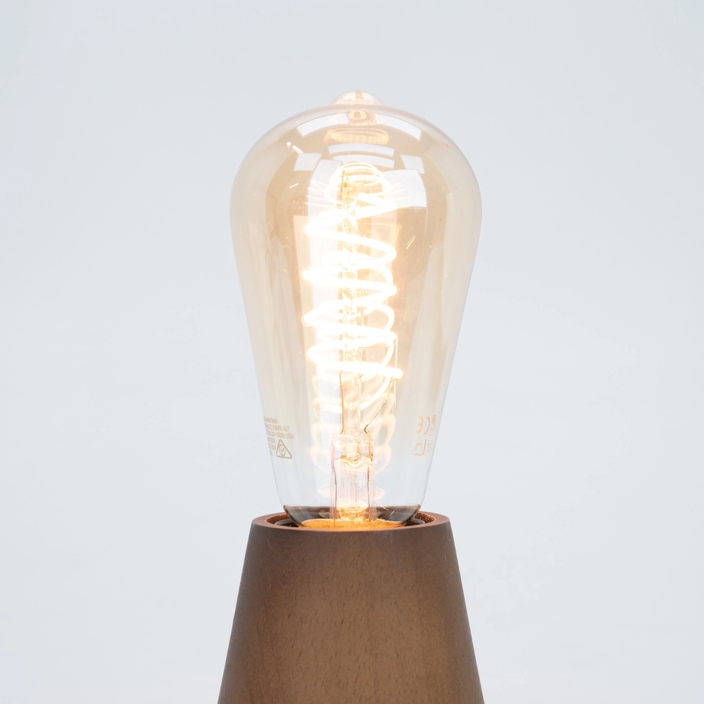 Dezente Tischlampe Asby Dunkles Holz Eglo 9002759440152