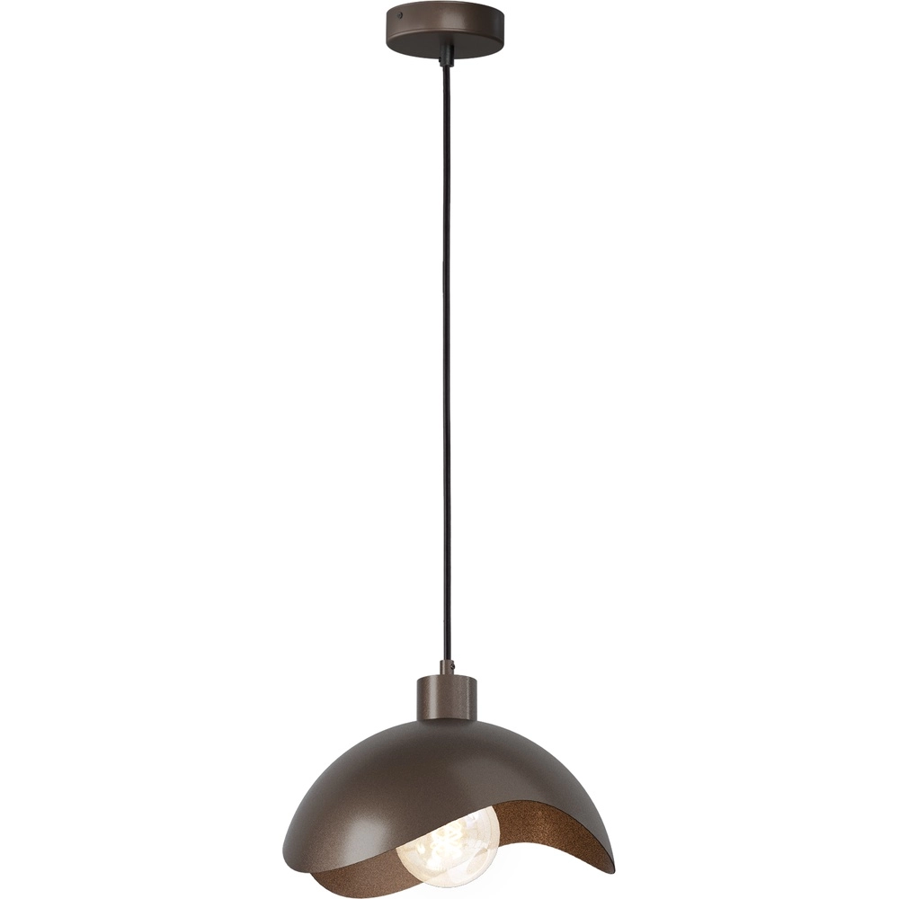 Design-Pendellampe Volta Ø30cm – wellig – Kakao