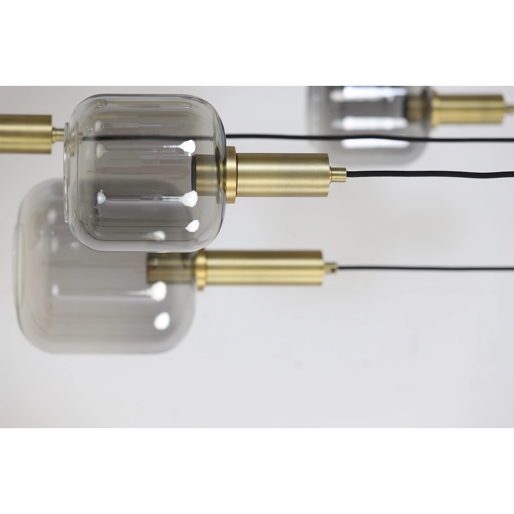 Vide Pendellampe Lekar 5x E27 – Messing mit Rauchglas Light & Living 8717807604585