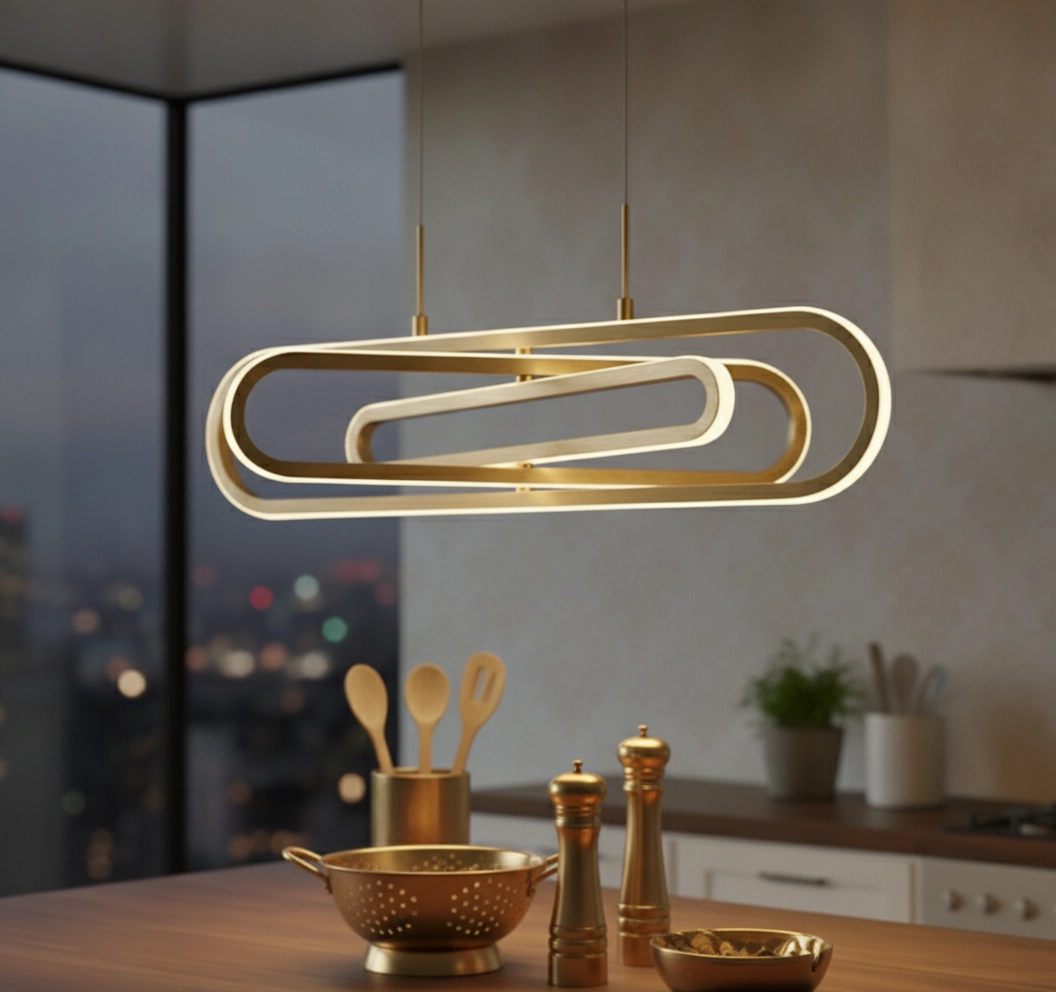 Design-Pendelleuchte Arte Goldenes Oval