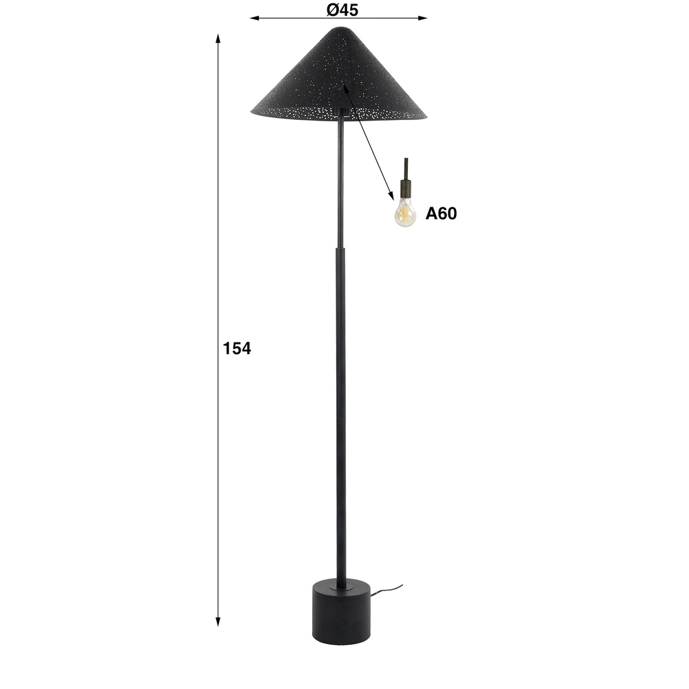 Holzkohle-Stehlampe Kosmos Ø 45cm Lyora 8716803511569
