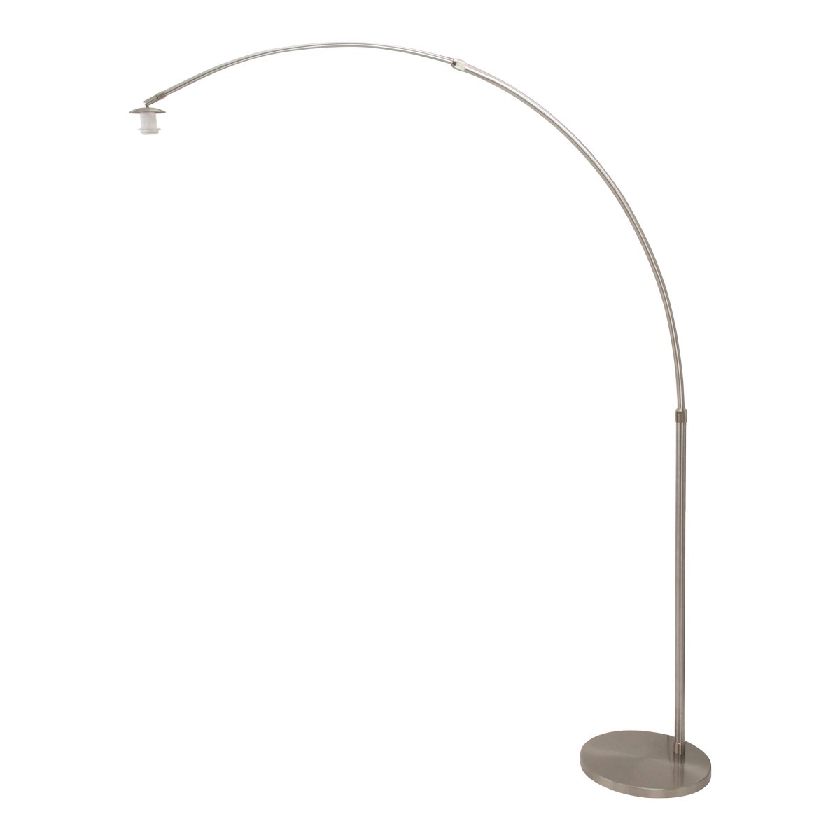 Bogenlampe Gramineus 50 Edelstahl mit brauner Lederhaube Steinhauer 8712746118322