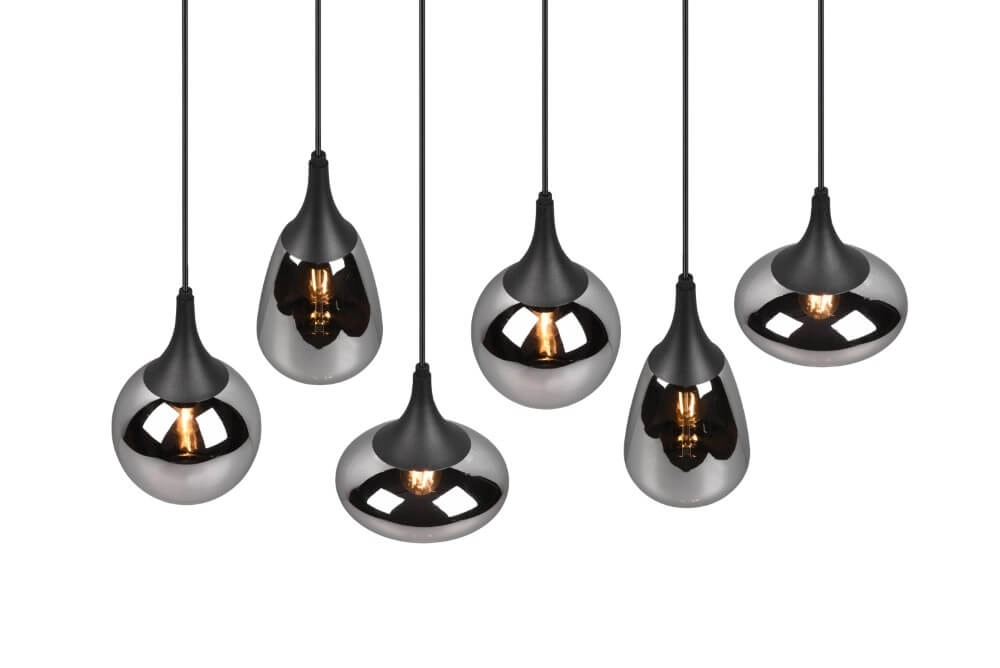 Hängelampe mit 6 Leuchten Lumina mit Rauchglas Trio 4017807542295