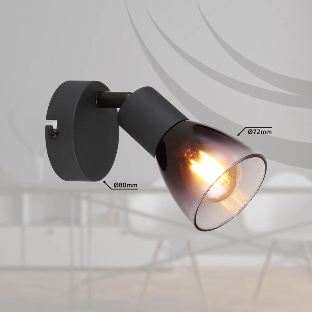 Schwarze Wandleuchte Satella Knöchel Globo 9007371446926