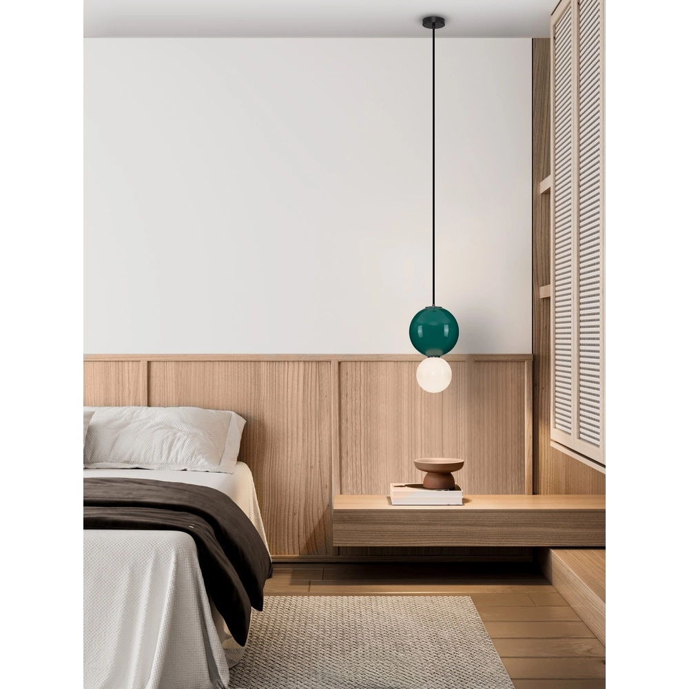 Pendelleuchte Noesis Ø 25cm grün mit weiß Lyora 5212017483645