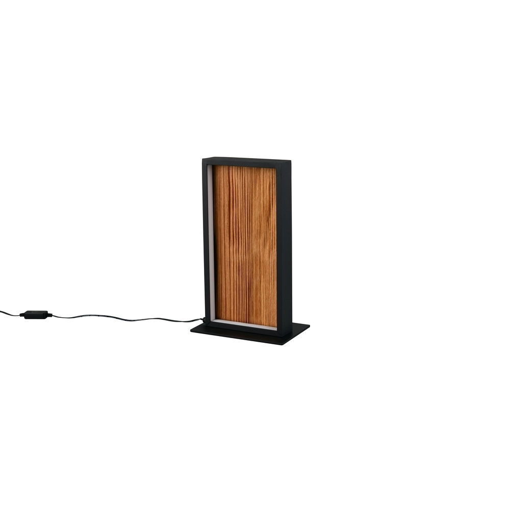 Design-Tischleuchte Kalea schwarz mit Holz Trio 4017807661484