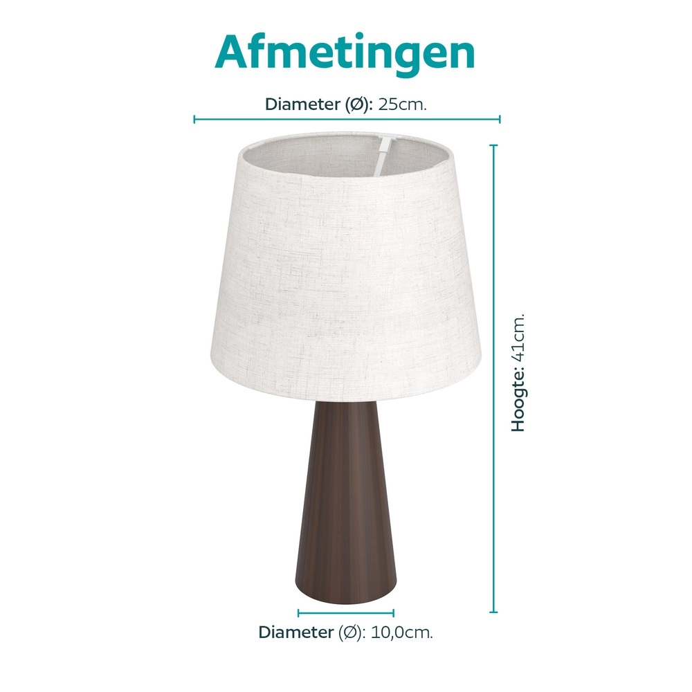 Landtischlampe Patemsico Braun mit Kapuze