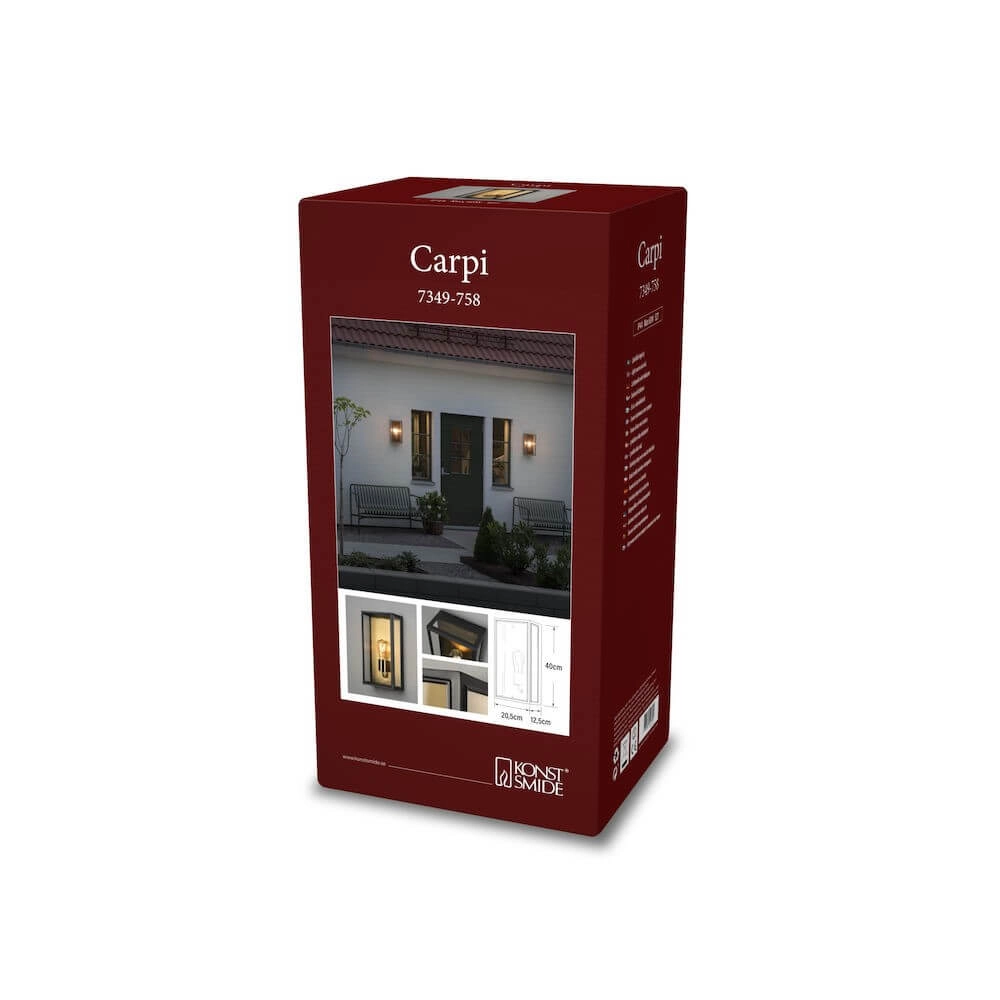 Ländliche Wandlampe Carpi schwarz mit gold KonstSmide 7318303497582