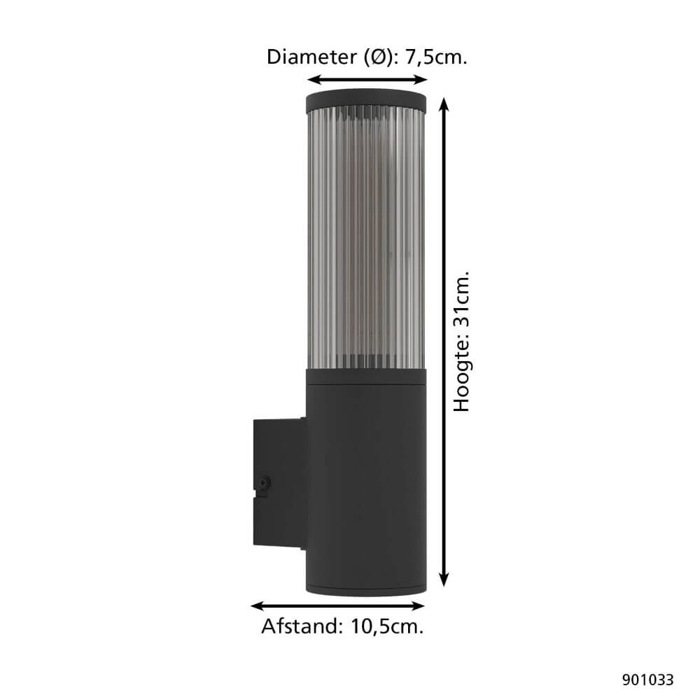 Design-Wandleuchte Salle Schwarz Eglo 9008606298075