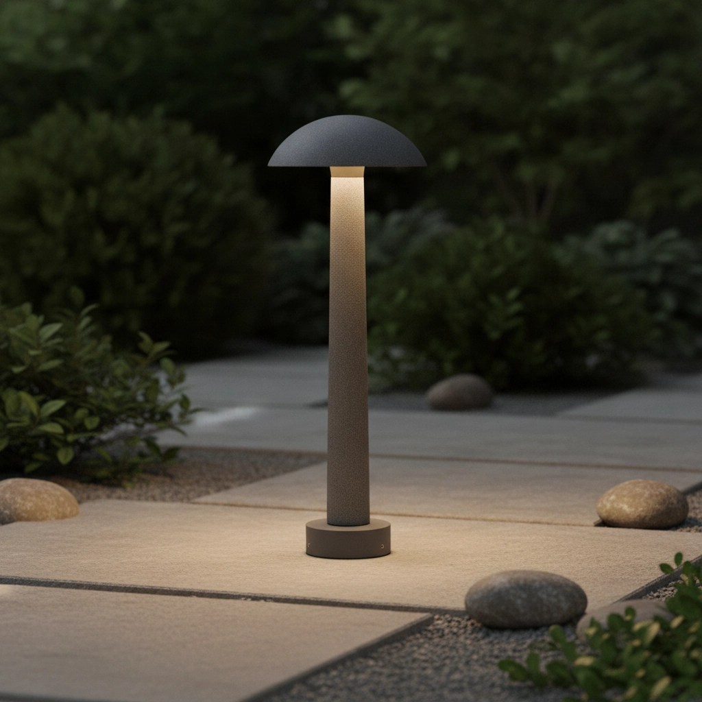 Runde Gartenleuchte Tura Beton grau 55cm