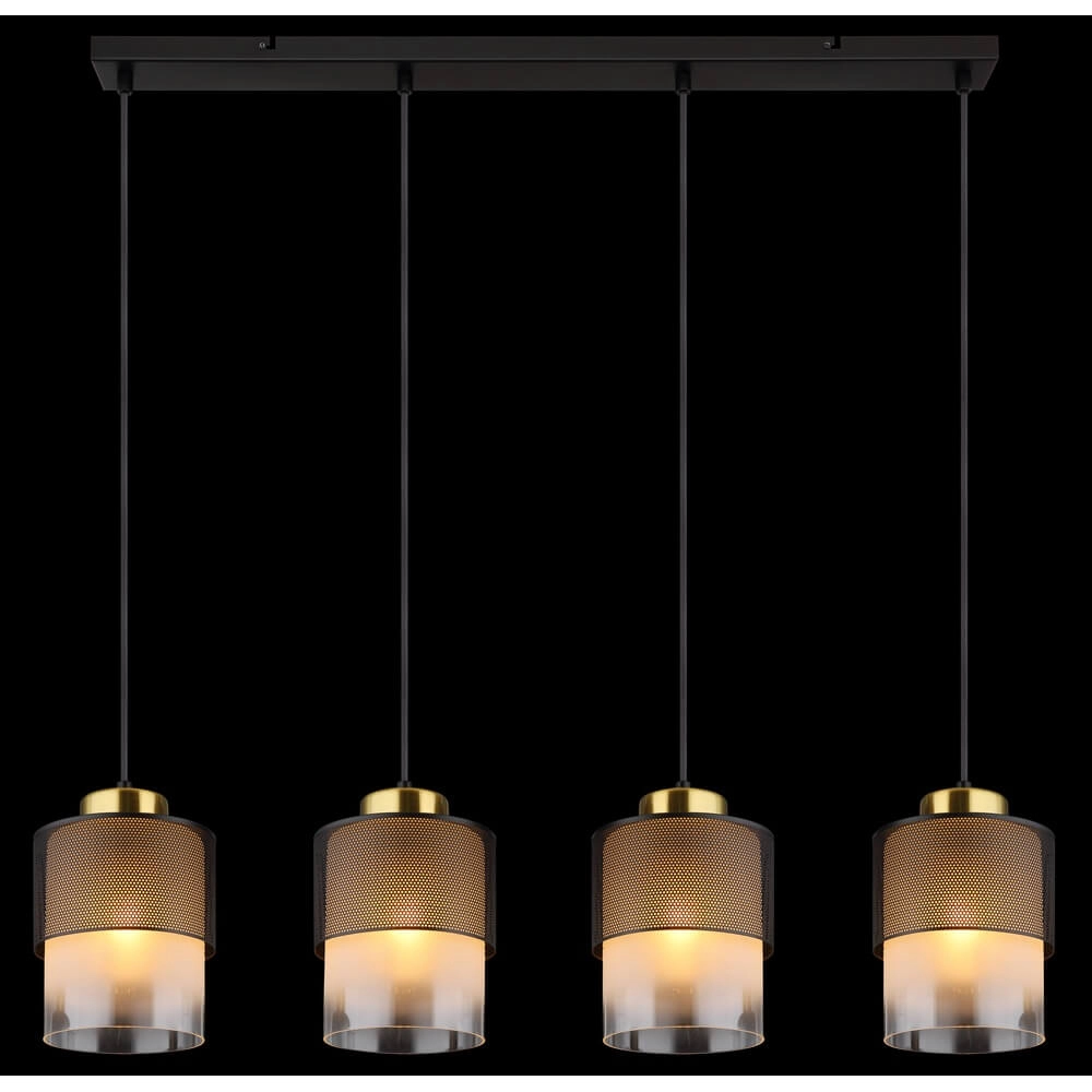 Pendelleuchte Olga 4-flammig schwarz mit Mesh Globo 9007371455485