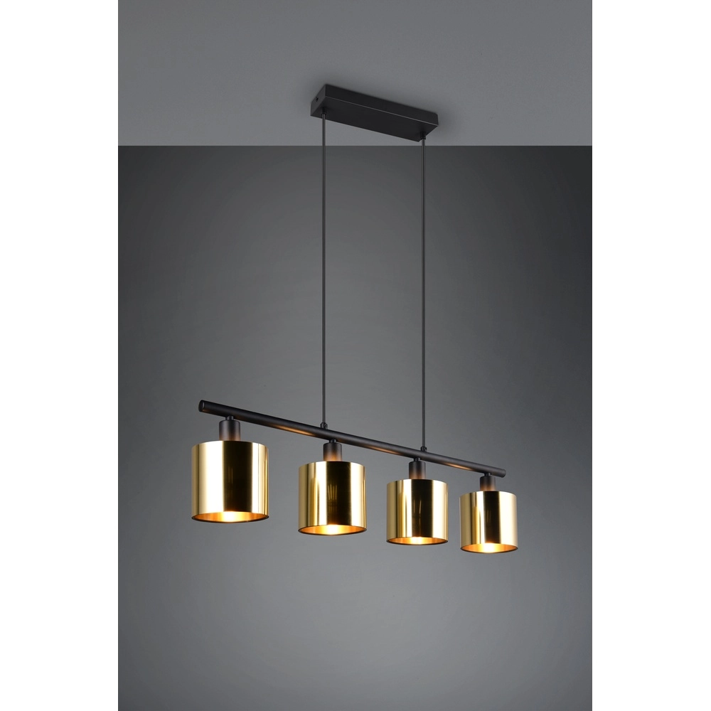 Pendelleuchte Jason schwarz mit goldenen 3-flammig Trio 4017807641165