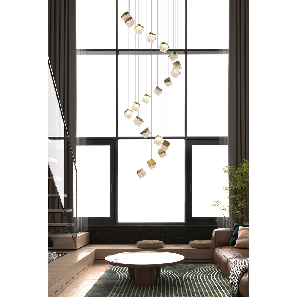 Design Vide Lampe Cuboid 20-helles Gold Searchlight 5053423302171